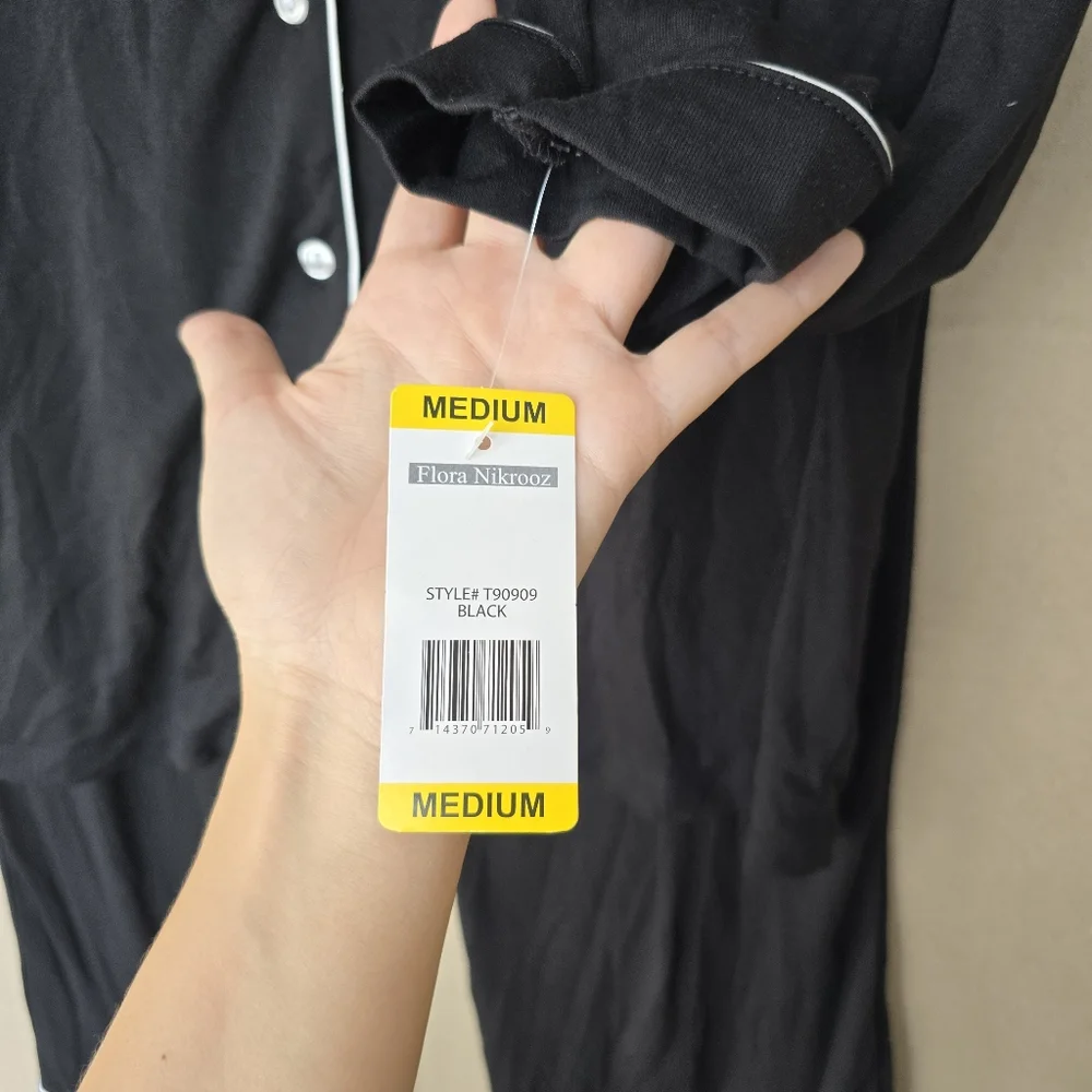 Nwt Flora by Flora Nikrooz Women's Annie 2 Piece Notch Long Sleeve Top and K… - Picture 5 of 10